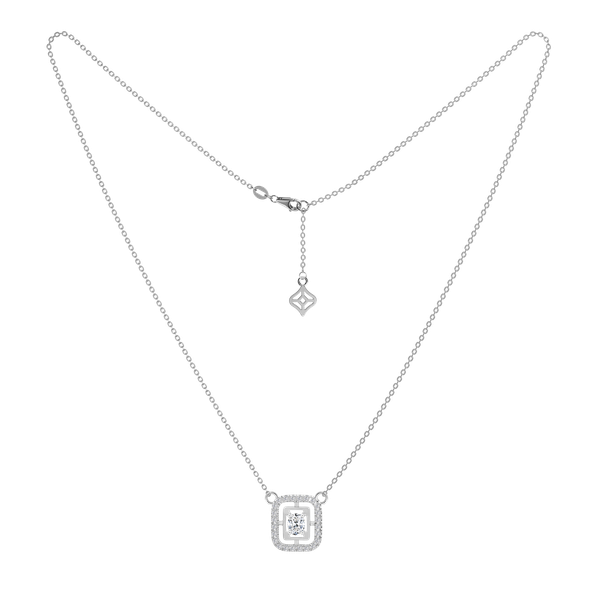 Dây liền mặt đính đá CZ vàng 18K Lucia