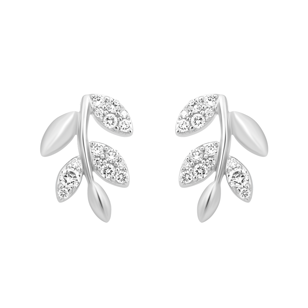 Hoa tai kim cương viên vàng 14K Jeny A001 TD