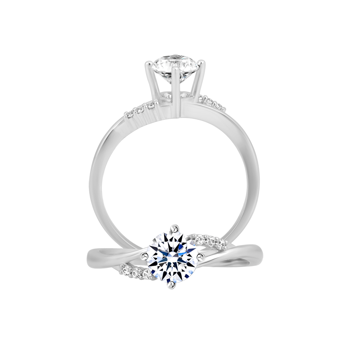 Nhẫn nữ đính đá CZ vàng 14K Richishing 5C