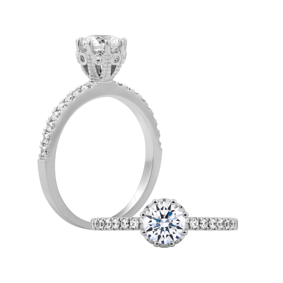 Ổ nhẫn nữ kim cương tấm vàng 14K Cheerful N 5C