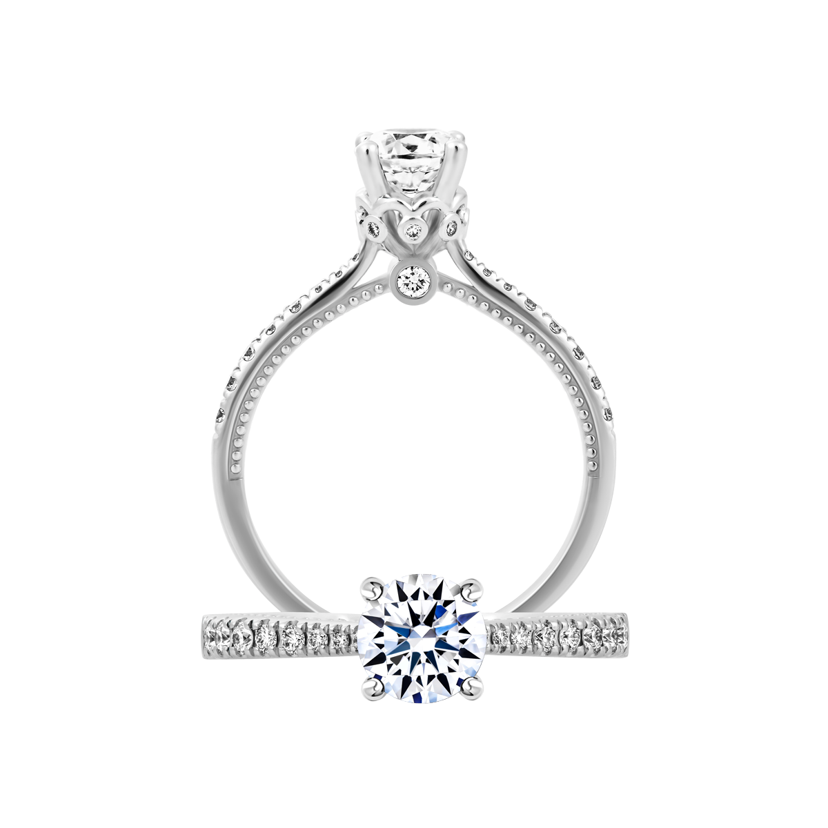 Ổ nhẫn nữ kim cương tấm vàng 14K Dignified 5C