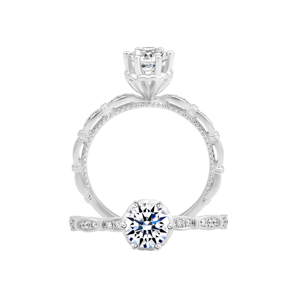 Nhẫn nữ kim cương tấm vàng 14K Farist 5C