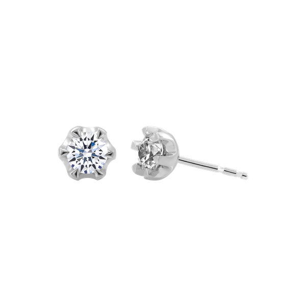 Ổ Bông đính đá CZ platinum 950 Love Flower 5C