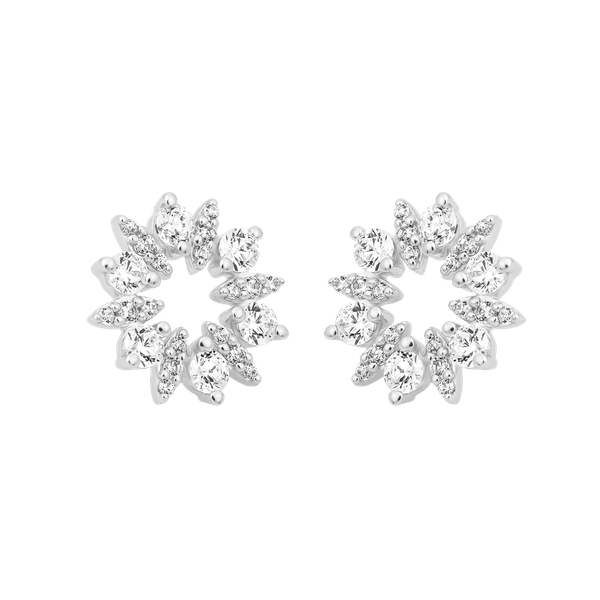 Hoa tai đính đá CZ vàng 18K Solara N