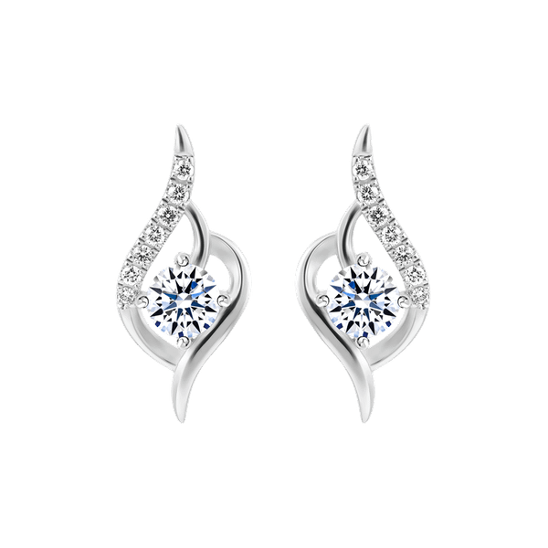 Hoa tai đính đá CZ vàng 14K Brighting 2C