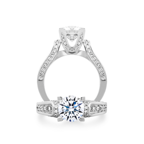 Ổ nhẫn nữ kim cương tấm vàng 14K Lucky ring N 1.5CT