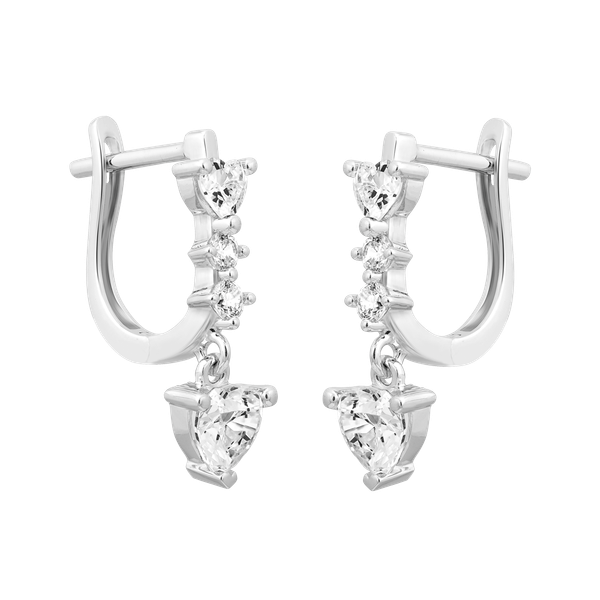 Hoa tai đính đá CZ vàng 18K Heartfine HR 5C