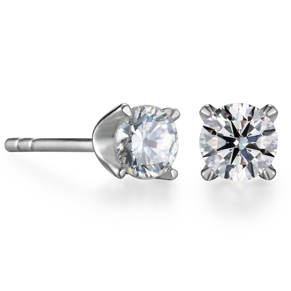 Hoa tai nữ đính đá CZ vàng 14K Promote 3C