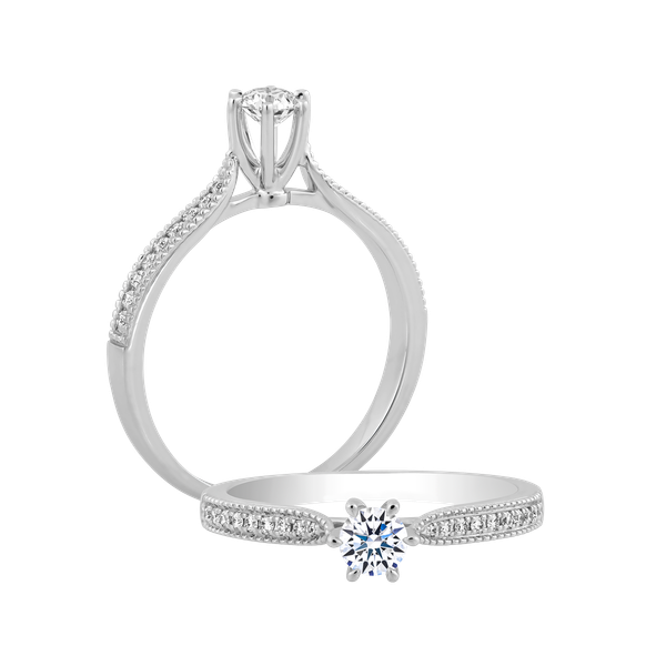 Nhẫn nữ kim cương 8 Hearts & Arrows vàng 14K Harmonica H&A 2C GVRG0241450