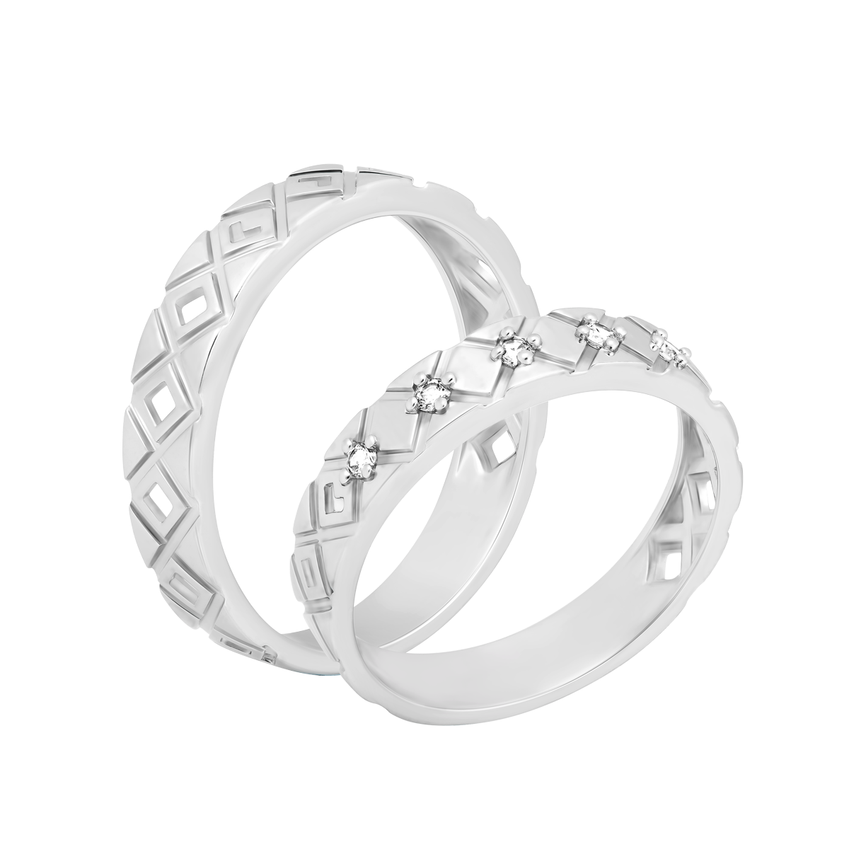 Nhẫn cưới nữ kim cương viên vàng 14K Reliably F