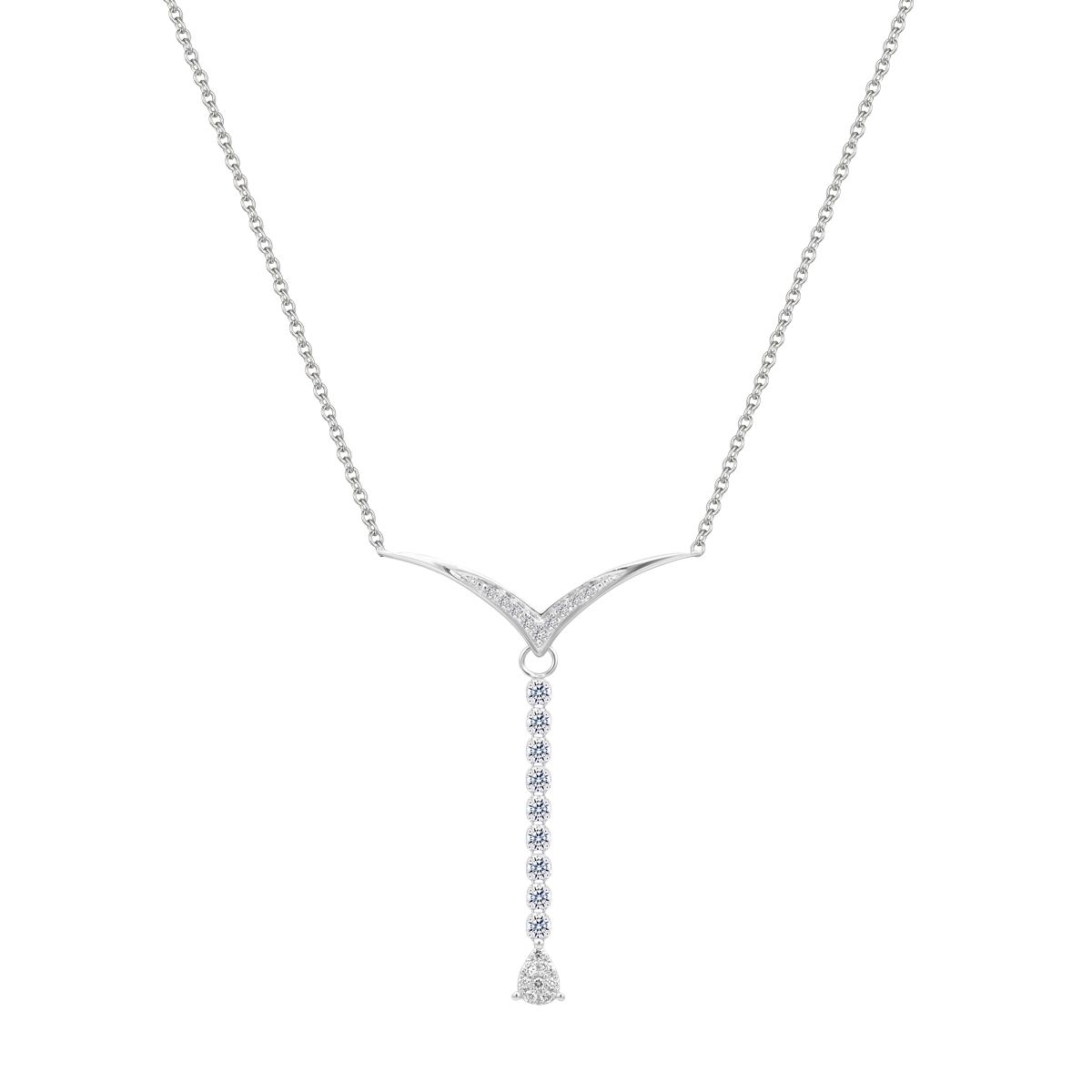 Dây liền mặt kim cương viên vàng 14K Jena A257 TD