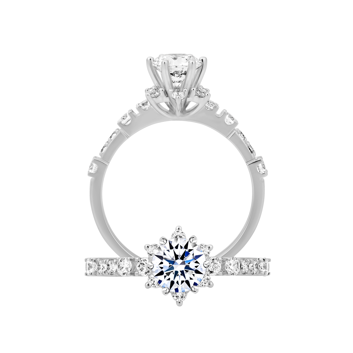 Nhẫn nữ kim cương tấm vàng 14K Dignity 5C