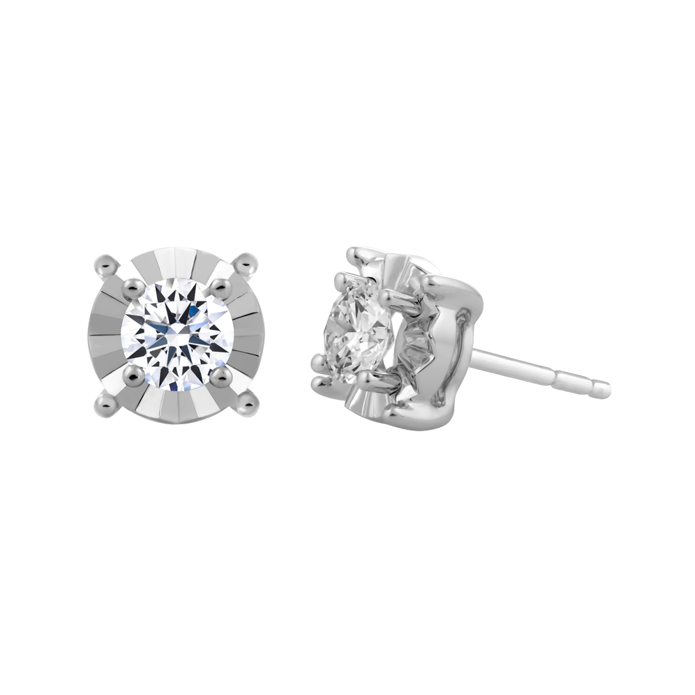 Hoa tai đính đá CZ vàng 14K Plainly 2 2C