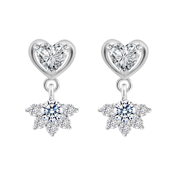 Hoa tai đính đá CZ vàng 18K Willing HR 2C