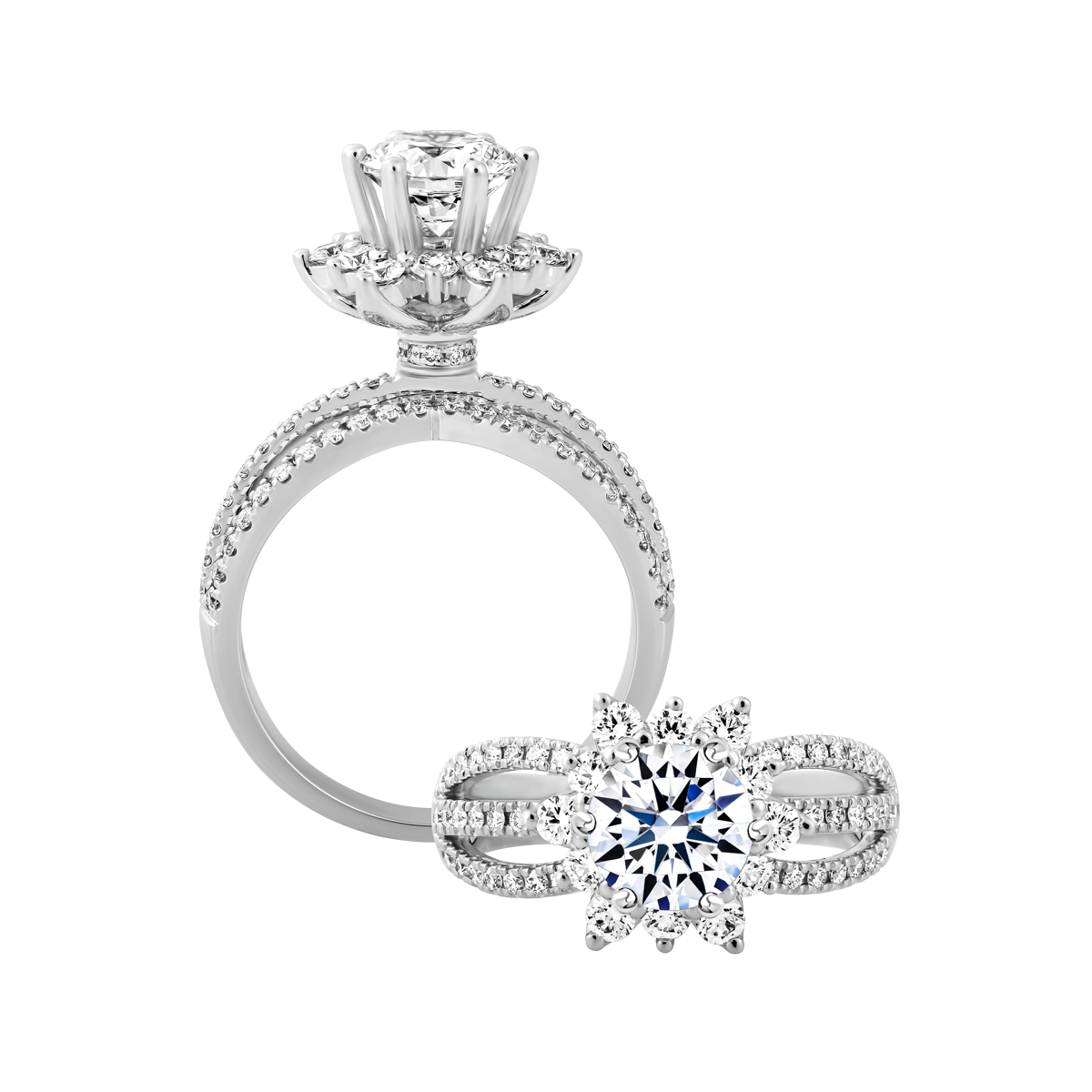 Nhẫn nữ kim cương tấm vàng 14K Enimeat 5C