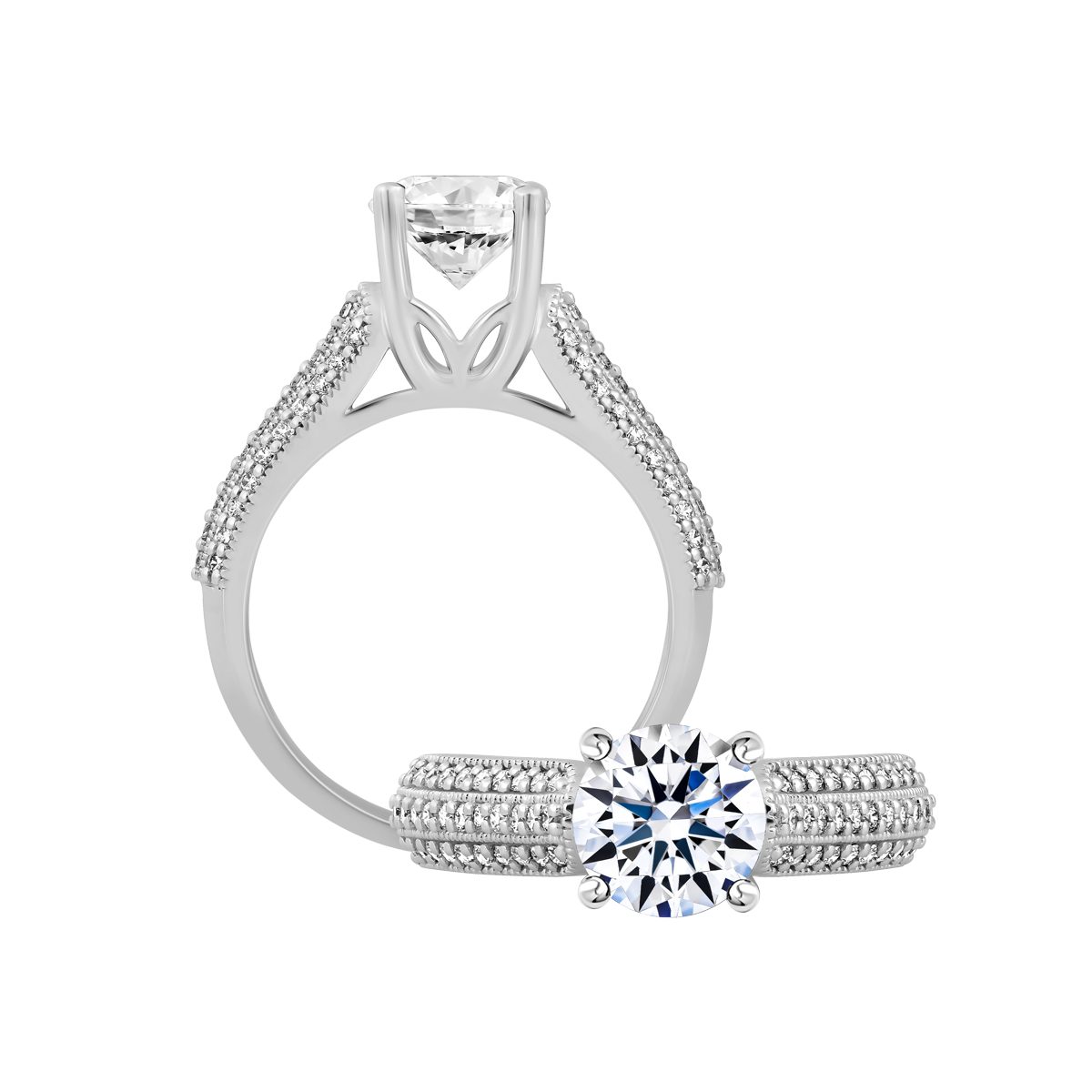 Ổ nhẫn nữ kim cương tấm vàng 14K Ecopark 1.5CT