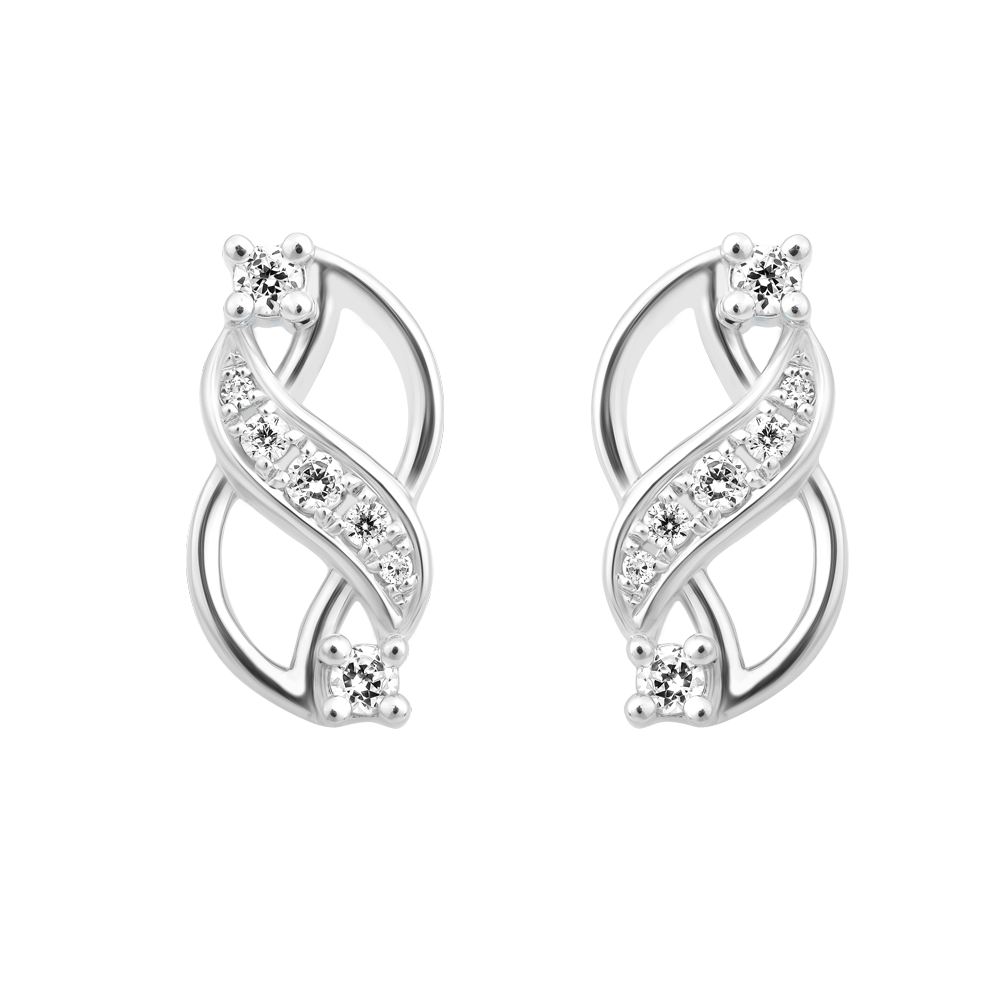 Hoa tai đính đá CZ vàng 14K Yose