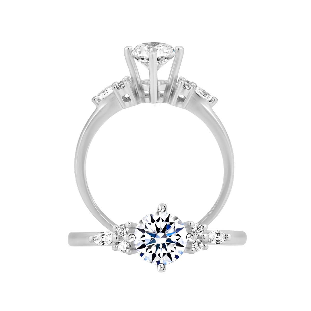 Nhẫn nữ đính đá CZ vàng 18K Lightly 5C