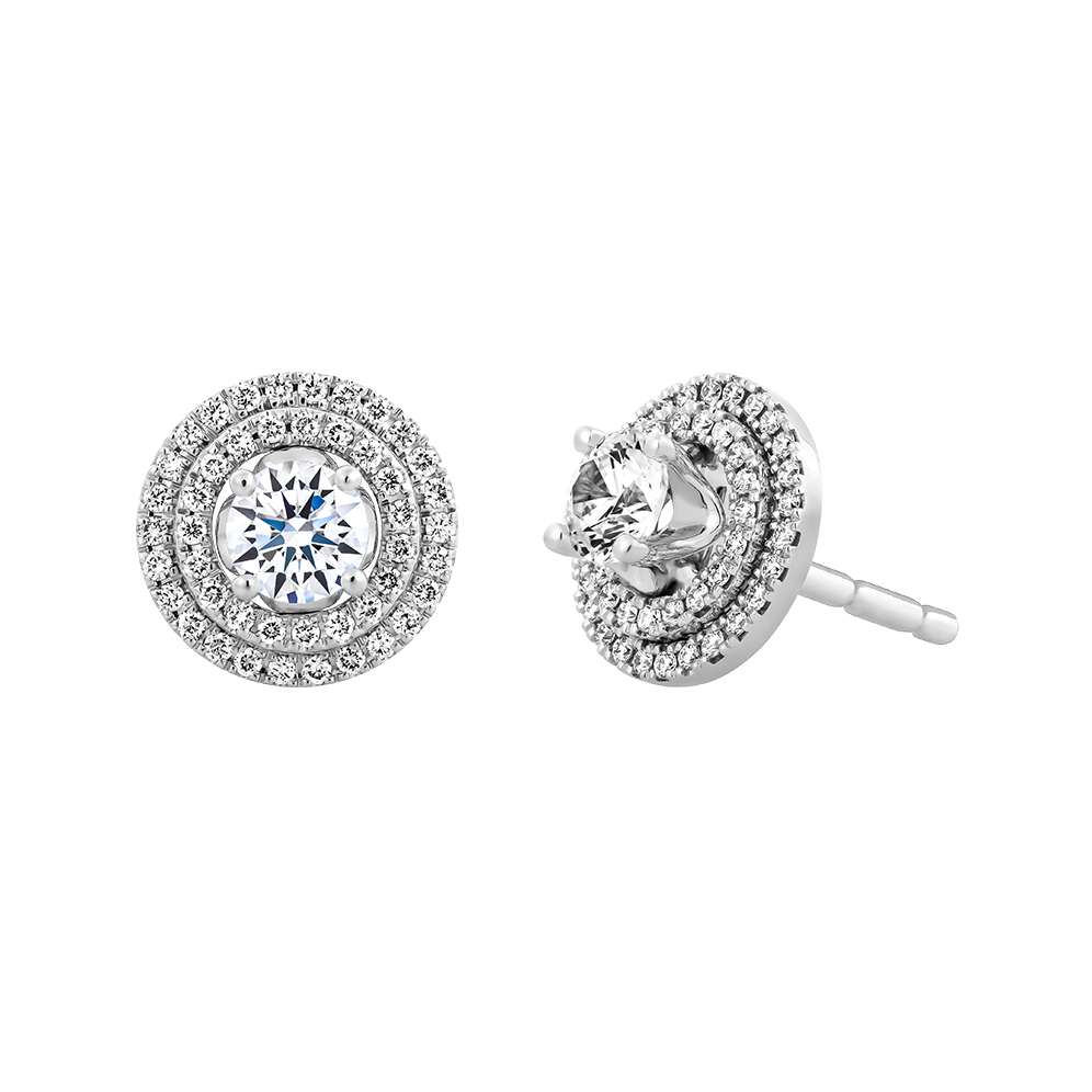 Hoa tai kim cương vàng 14K Stable N 10p