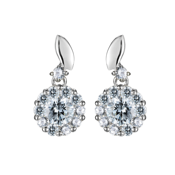 Hoa tai đính đá CZ vàng 10K Summer 2C