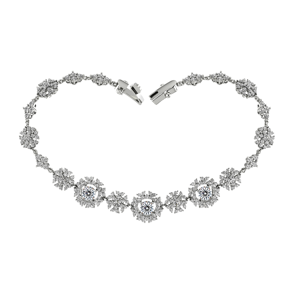 Lắc đính đá CZ vàng 14K Begonia V2 2C