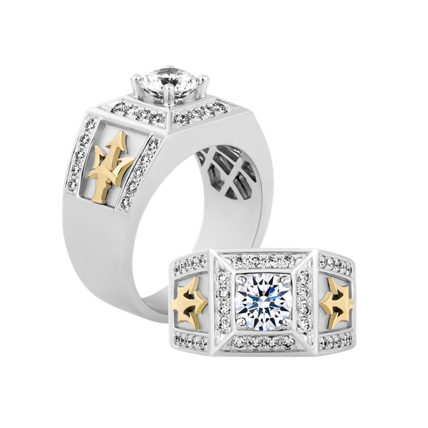 Ổ nhẫn nam kim cương tấm vàng 14K Outlander 5C WY