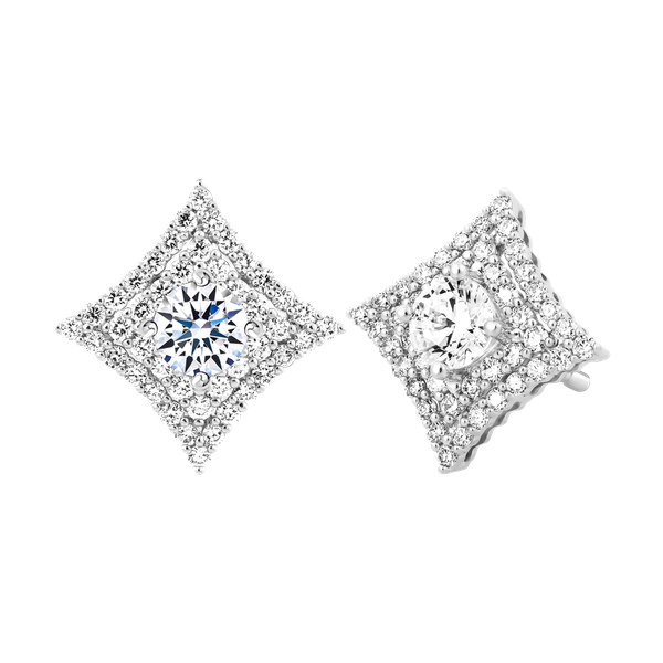 Hoa tai kim cương tấm vàng 14K Universing 2C