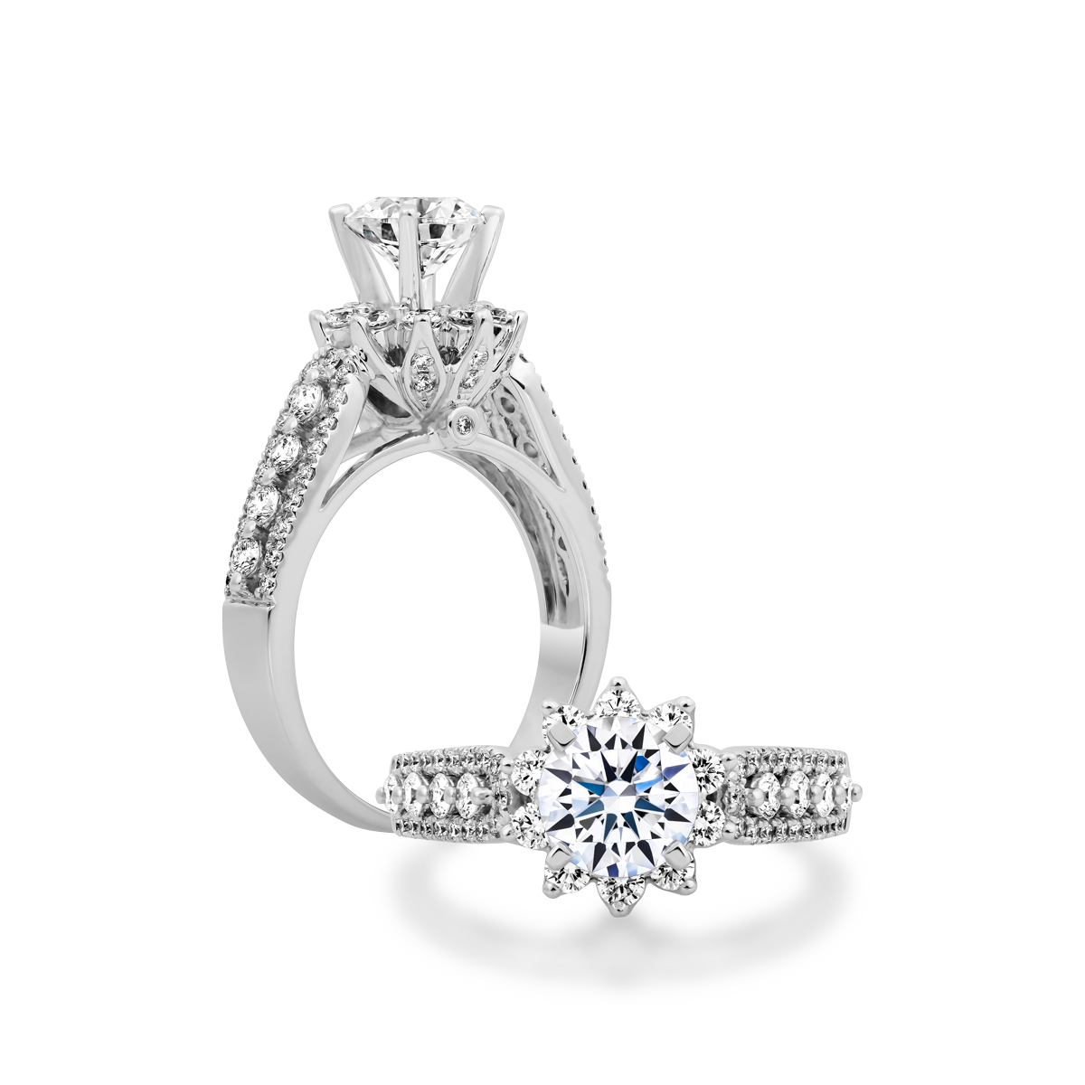 Nhẫn nữ kim cương tấm vàng 14K Beleza N 1CT