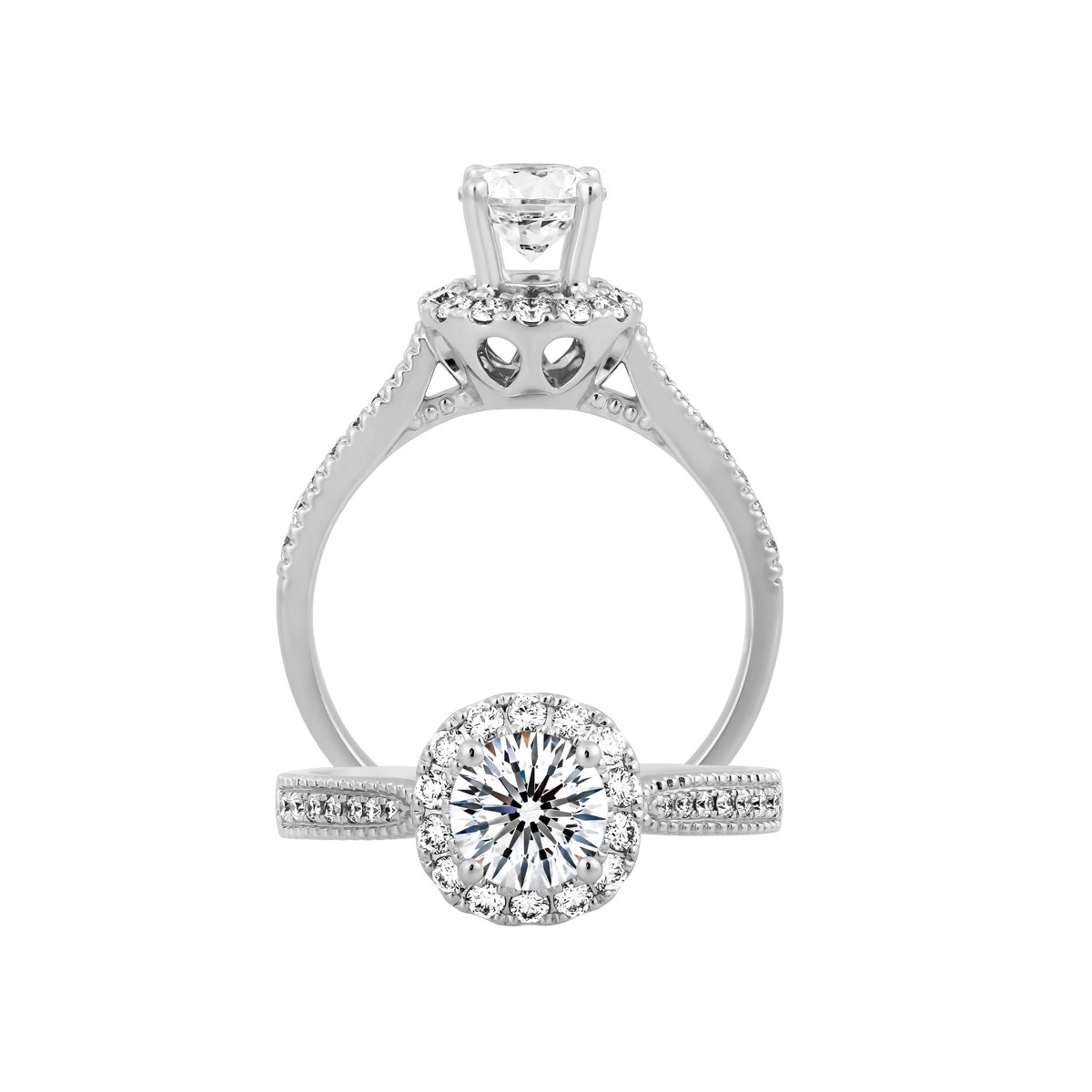 Ổ nhẫn nữ kim cương tấm vàng 14K Favor 3C