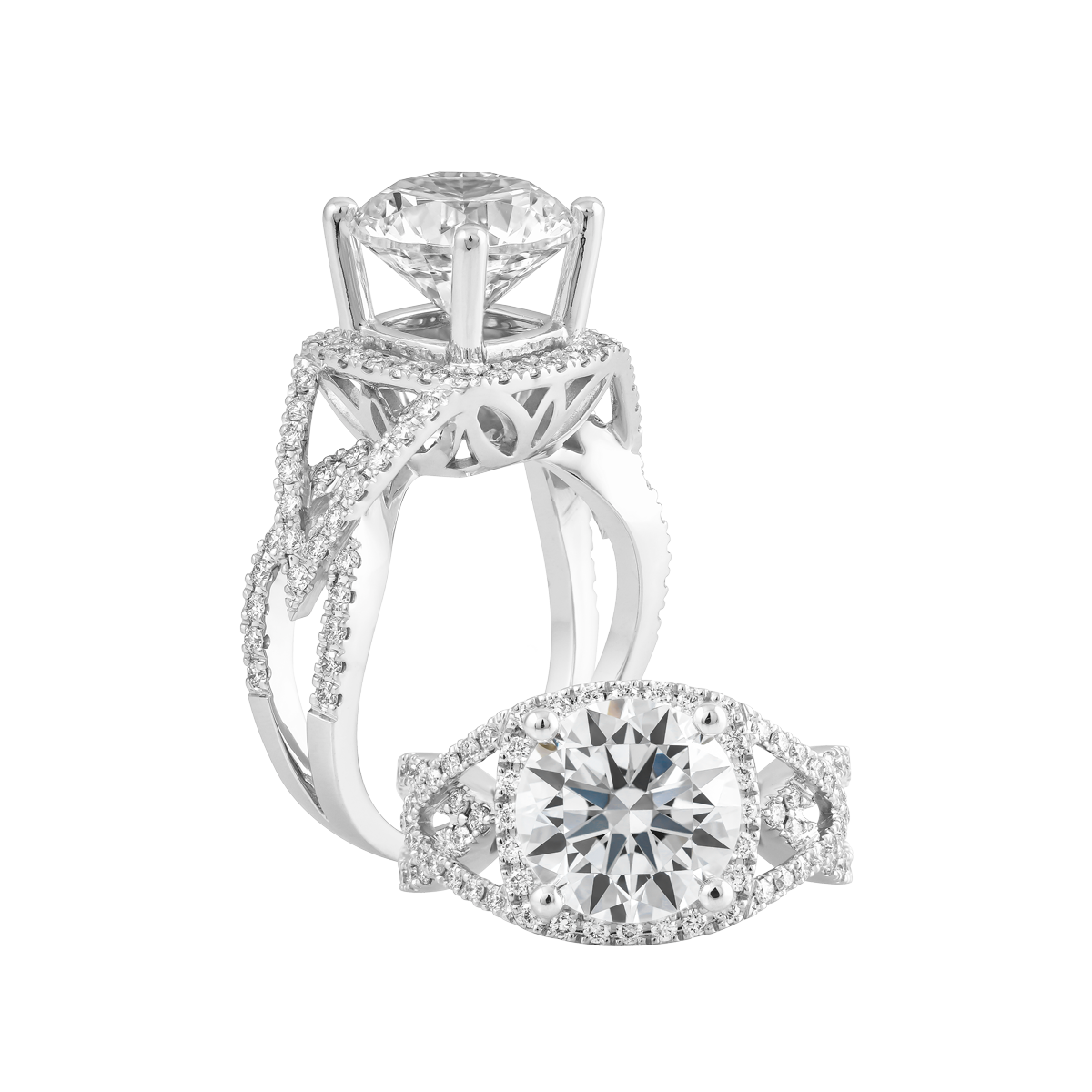 Nhẫn nữ kim cương tấm vàng 14K Pavati 1CT