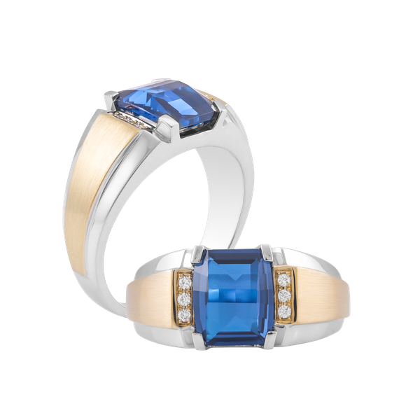 Nhẫn nam kim cương tấm vàng 14K Billy 2 S.SAP WY