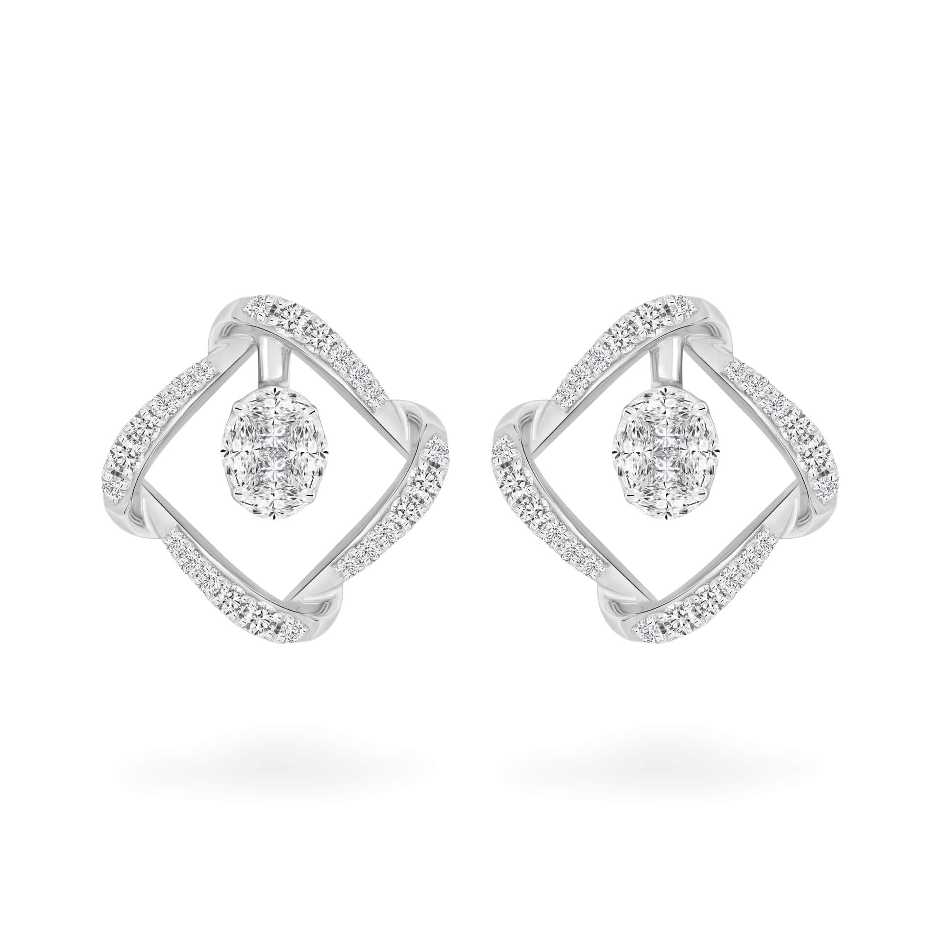 Hoa tai kim cương viên vàng 14K Jena A079 TD