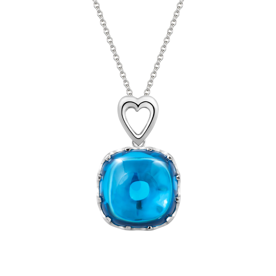 Mặt đính đá màu Topaz vàng 14K Candie S.Top
