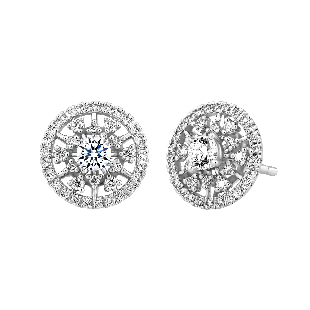 Hoa tai kim cương tấm vàng 14K Claretta 2C