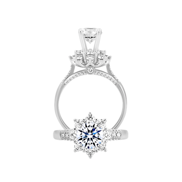 Ổ nhẫn nữ kim cương tấm vàng 14K Gracy 1CT