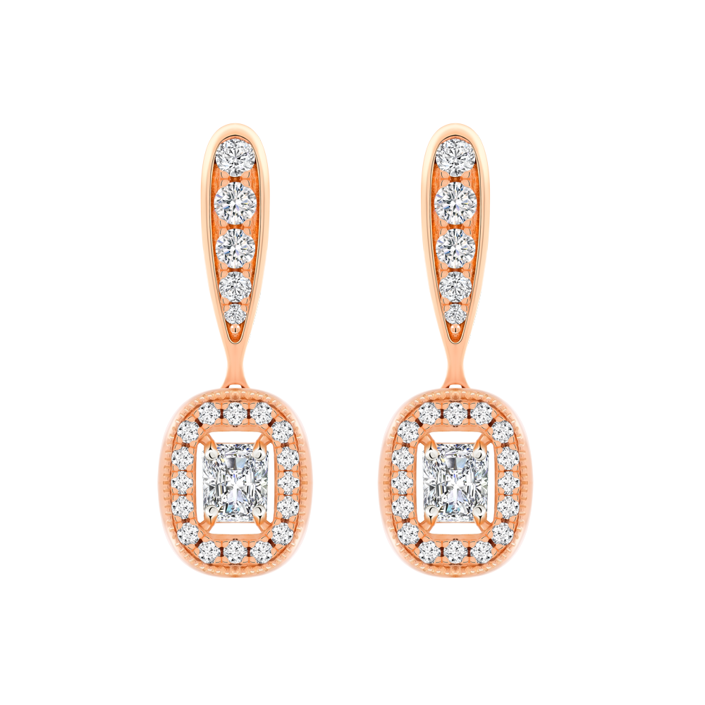 Hoa tai kim cương viên vàng 18K Jena A032 TD