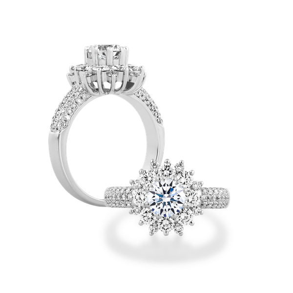 Ổ nhẫn nữ kim cương tấm vàng 14K Caste N 2CT