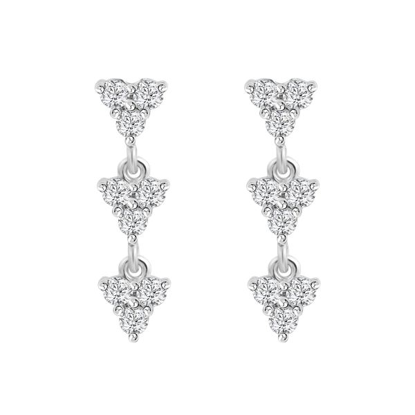 Hoa tai đính đá CZ vàng 14K Fancily