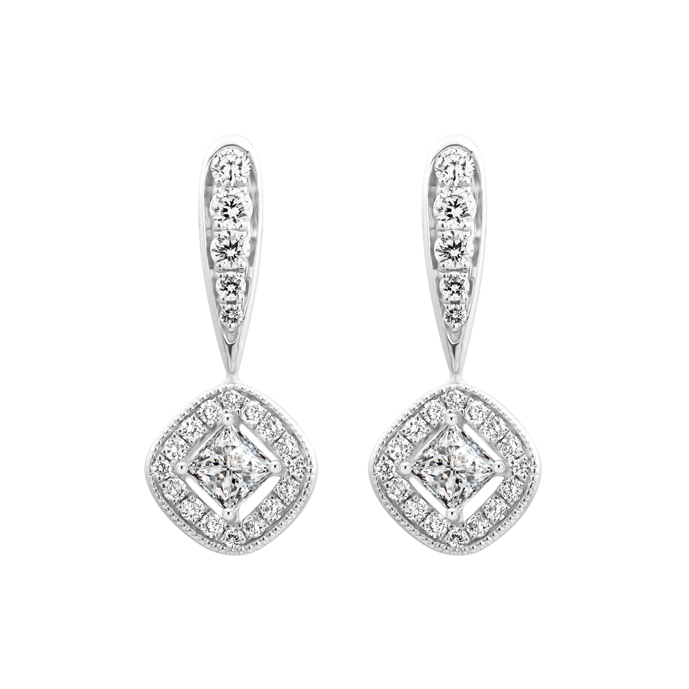 Hoa tai kim cương viên vàng 18K Jena A029 TD