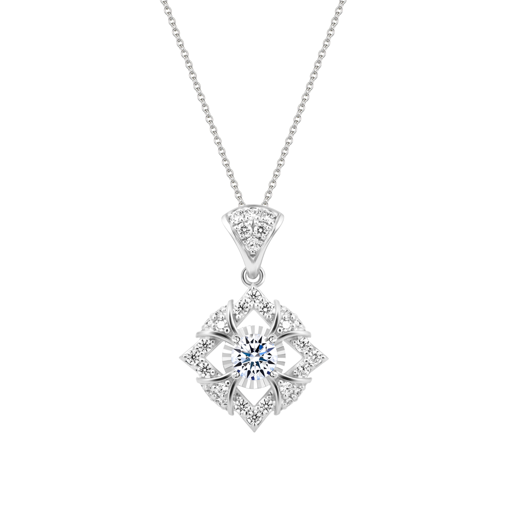Mặt kim cương tấm vàng 14K Elegant 3C