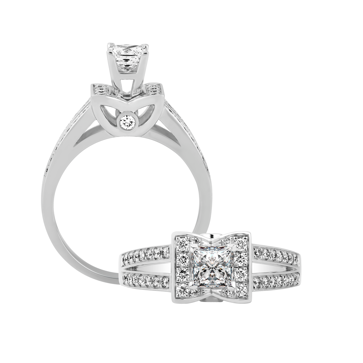 Nhẫn nữ kim cương viên vàng 14K Carolling PR 2C