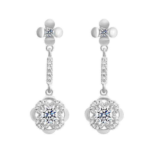 Hoa tai kim cương 8 Hearts & Arrows vàng 14K Wendy L H&A 2C GVER0109370