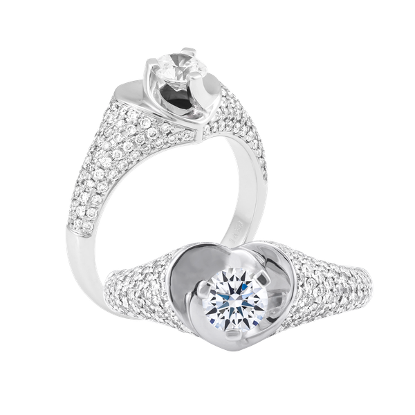 Nhẫn nữ kim cương tấm vàng 14K Wiggle 3C