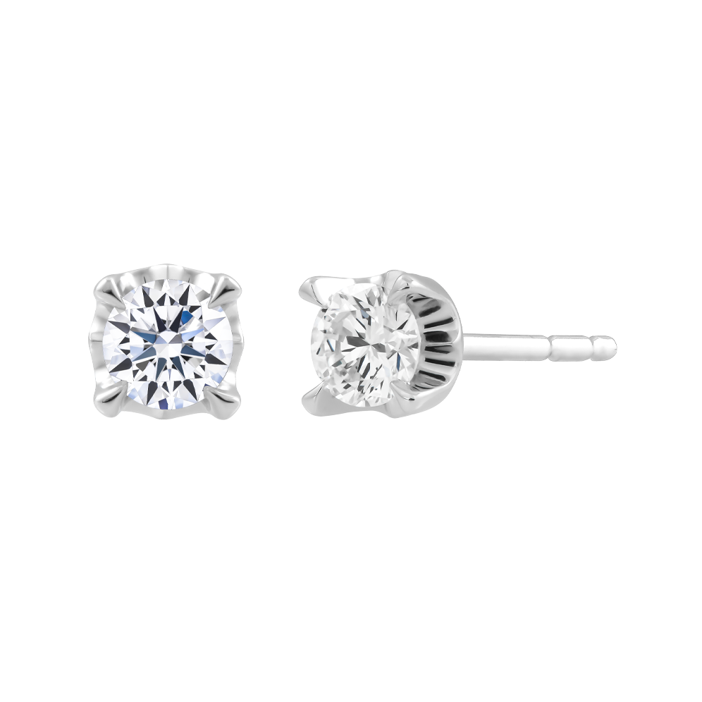 Hoa tai kim cương vàng 14K Justyn 9p