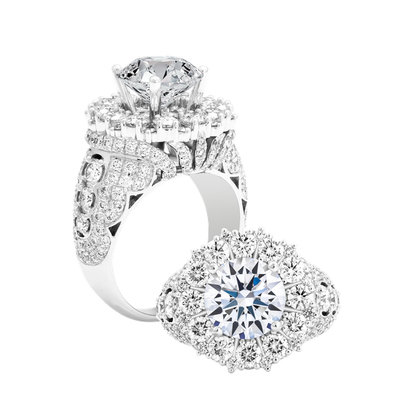 Ổ nhẫn nữ kim cương tấm vàng 14K Clavia 3CT