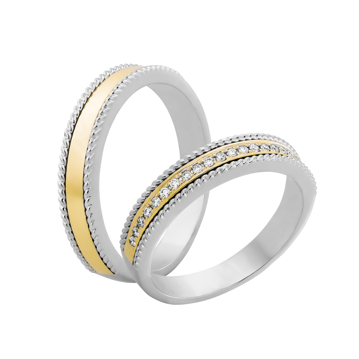 Nhẫn cưới nữ kim cương viên vàng 14K Edita F