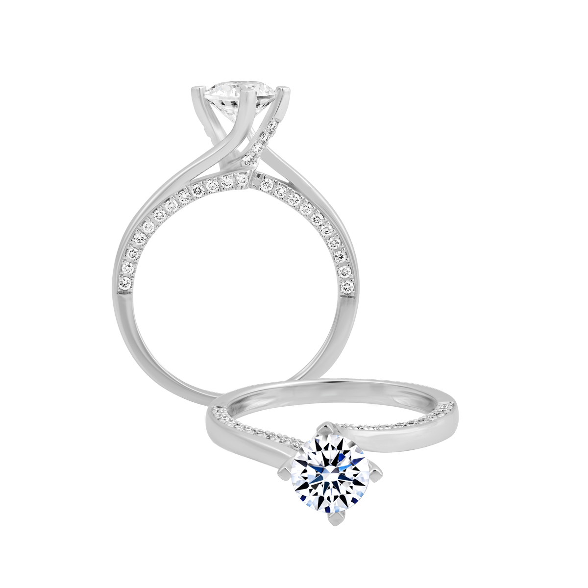 Nhẫn nữ kim cương tấm vàng 14K Decory 1CT