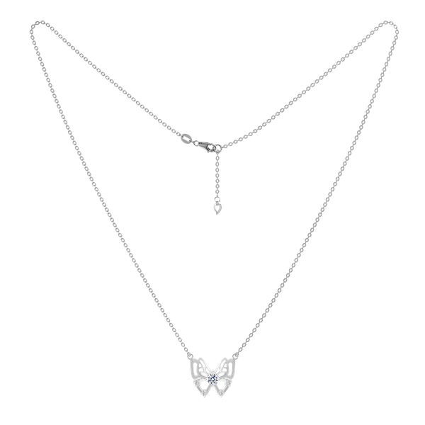 Dây liền mặt đính đá CZ vàng 14K Butterflying 2C