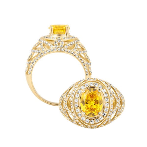 Nhẫn nữ đính đá màu Citrine vàng 10K Fearless S.CIT