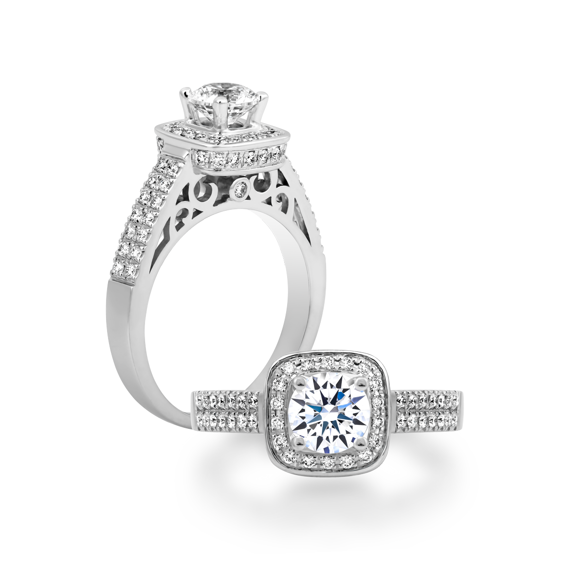 Nhẫn nữ kim cương tấm vàng 14K Marquis N 3C GVRG0193848